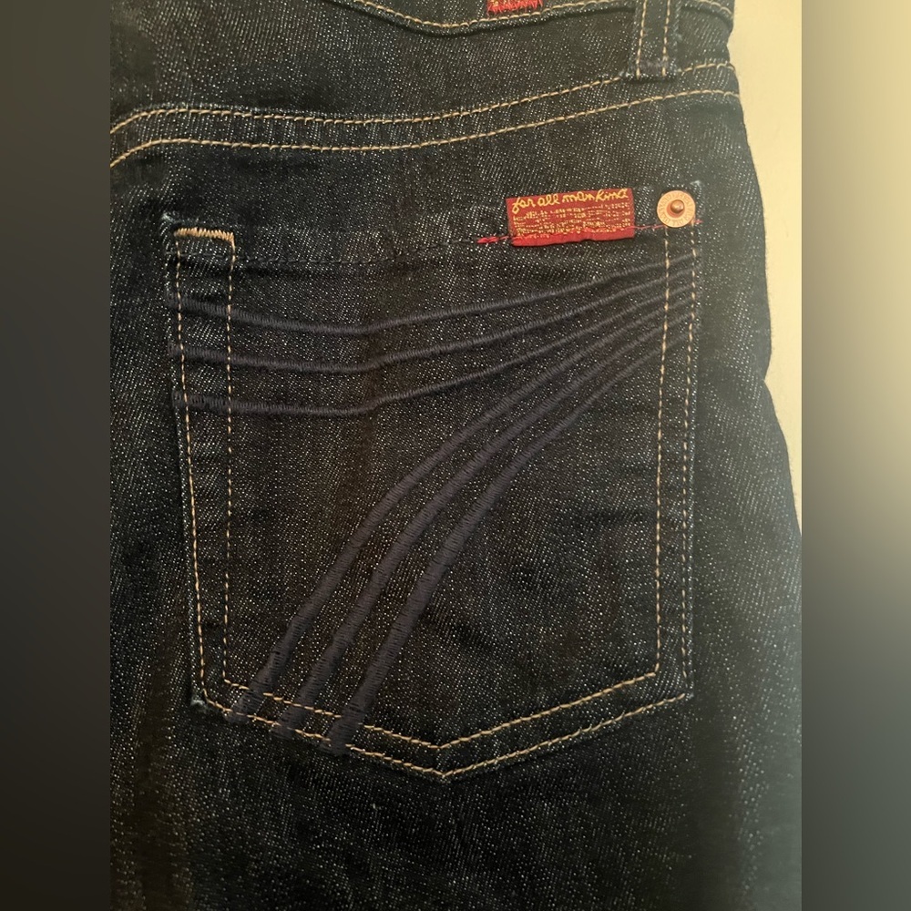 7 For All Mankind Blue cropped Premium Denim Jeans